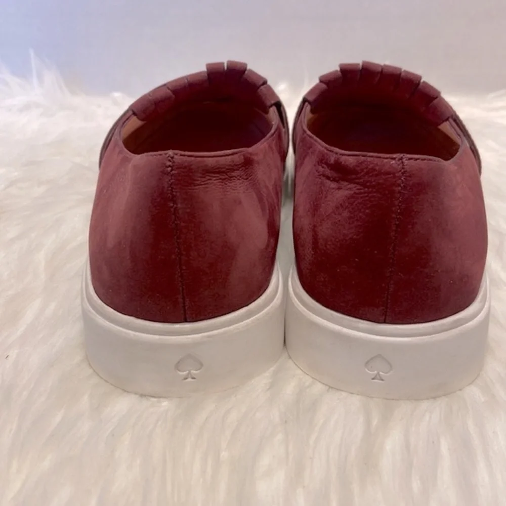 Kate Spade Courtney Grommet Slip On Burgundy Size 5 1/2 - Picture 8 of 11